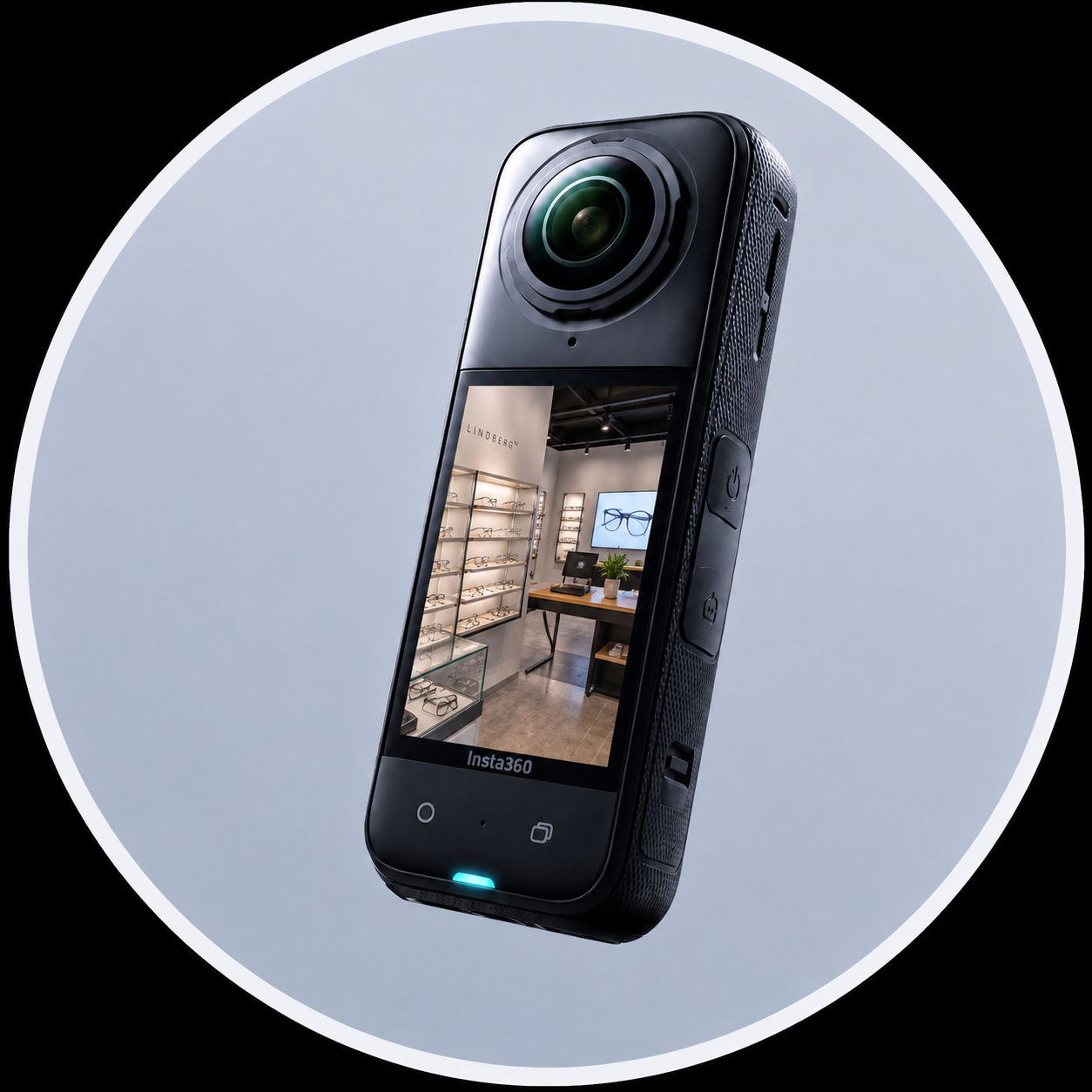 Caméra Insta360 X5 utilisée pour les visites virtuelles 360°